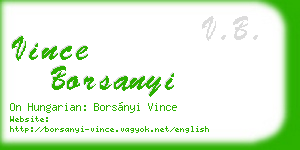 vince borsanyi business card